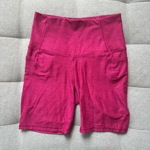 All in Motion High-Waisted Hot Pink Bike Shorts with Pockets